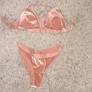 Peach velvet swimsuit H&M